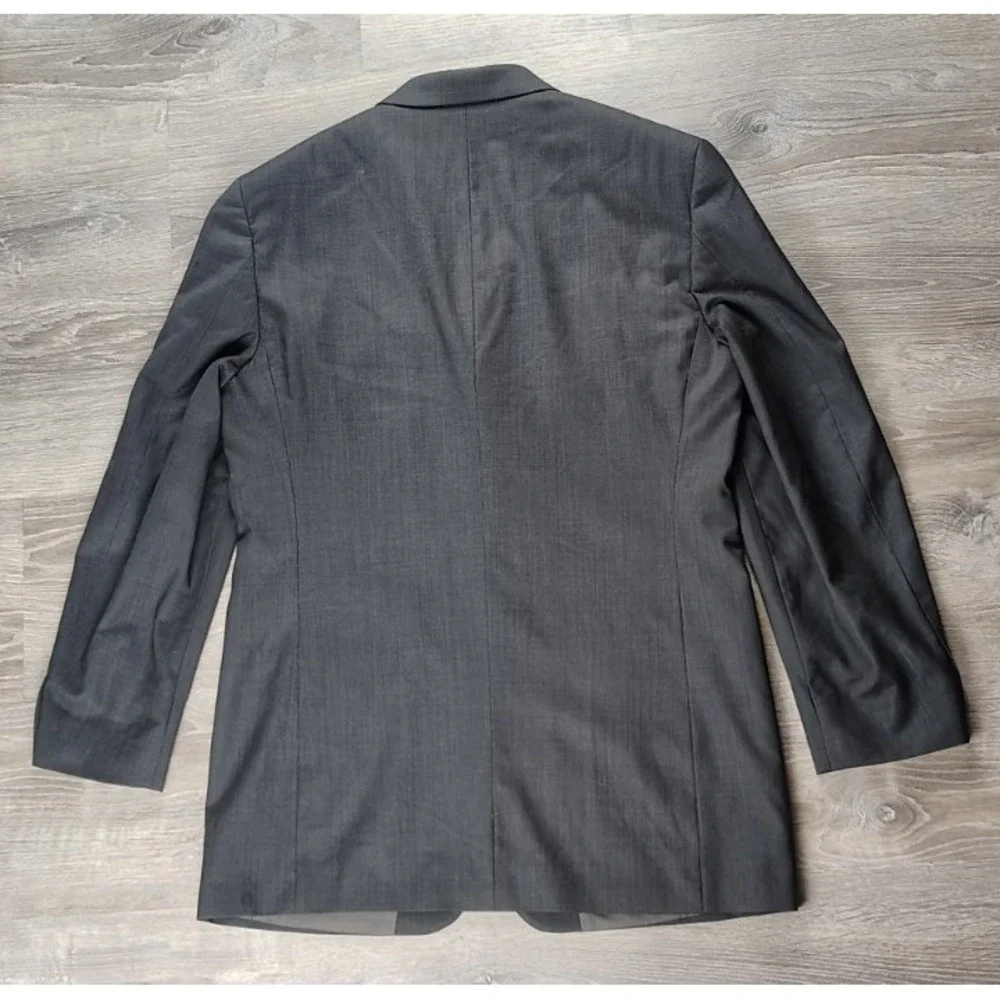 Oscar De La Renta Profile 42L W34 Wool Men's Three Button Suit‎ Jacket Gray
